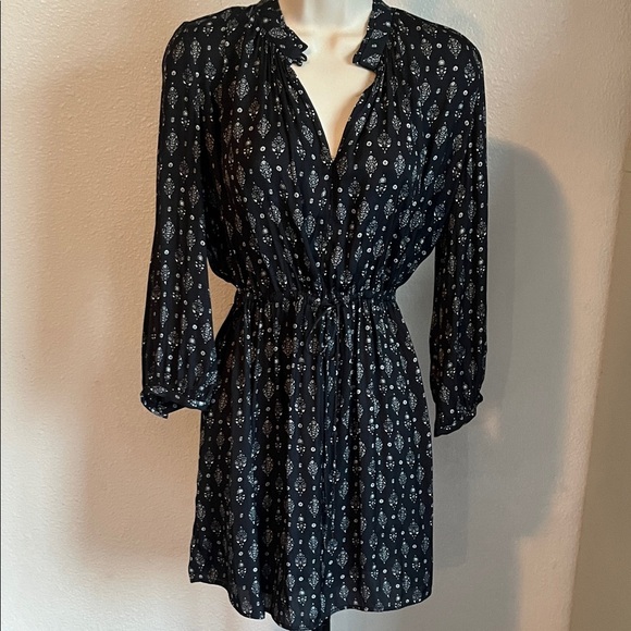 Mango Black and White Patterned Long Sleeve Dress - Picture 1 of 5